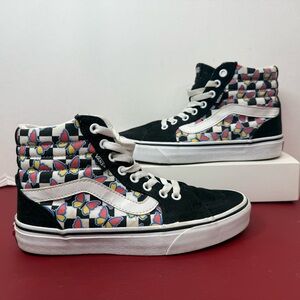 Vans Filmore High Top Butterfly Sneakers Womens Size 7.5 Black Check Skater
